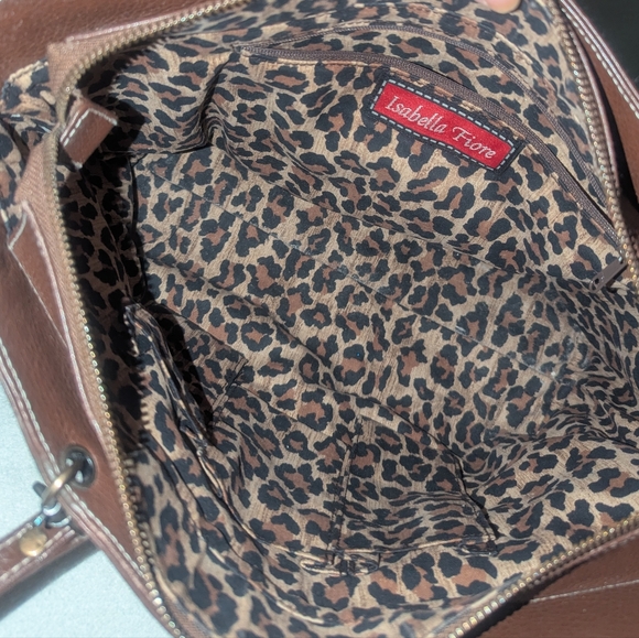 Isabella Fiore Brown Tote Bag with Vintage-Inspired Design Y2K - Picture 10 of 11